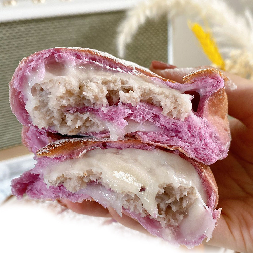 Taro Mochi Bun 芋泥麻糬包