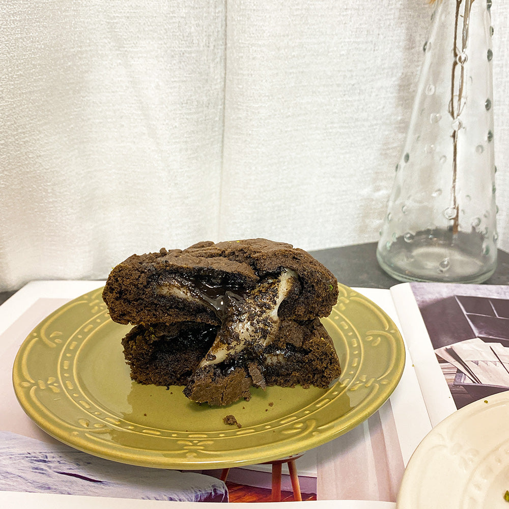 Rich Hojicha Mochi Cookies 焙茶流心麻糬厚曲奇